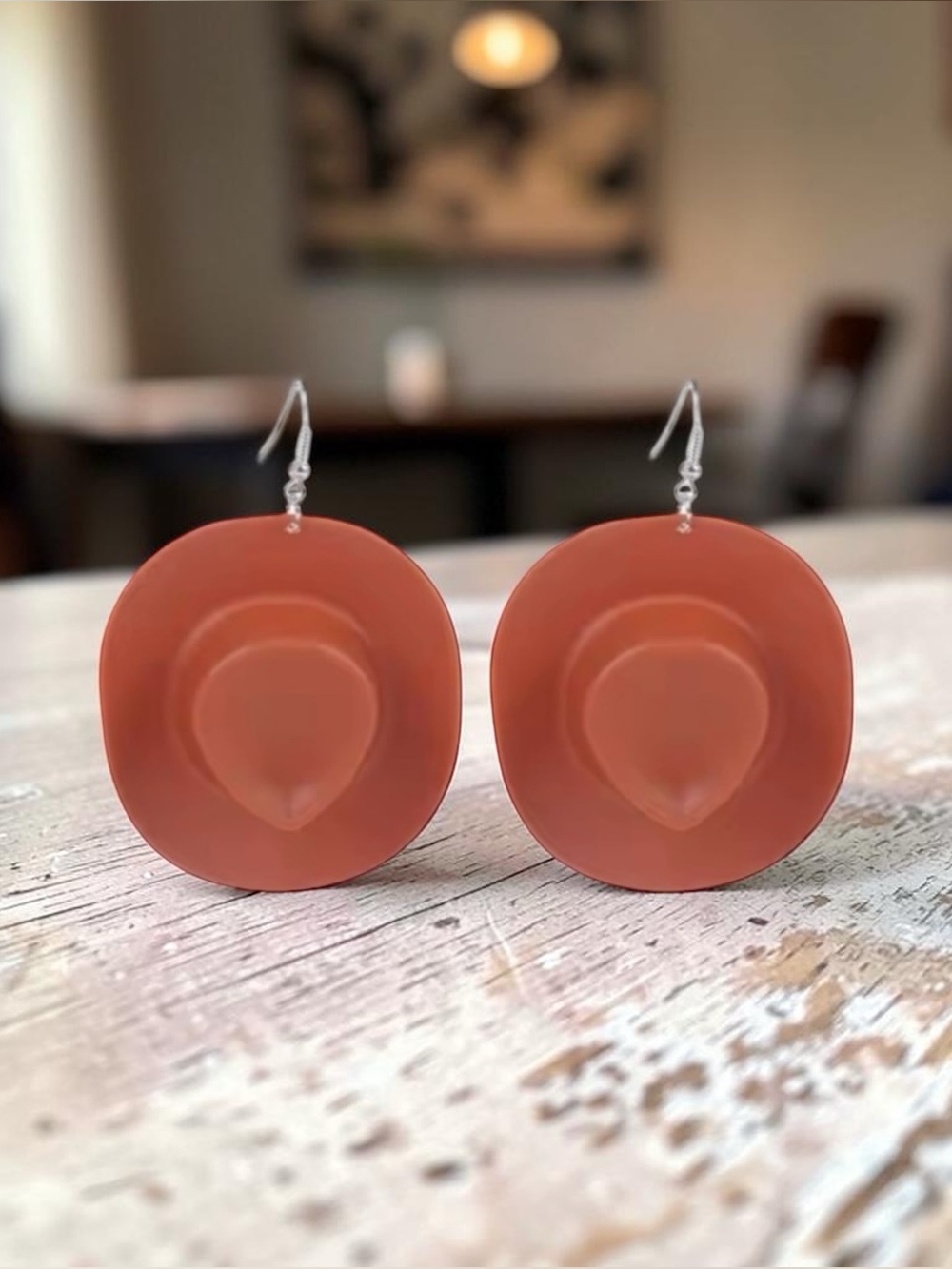 Brown Cowboy Hat Earrings